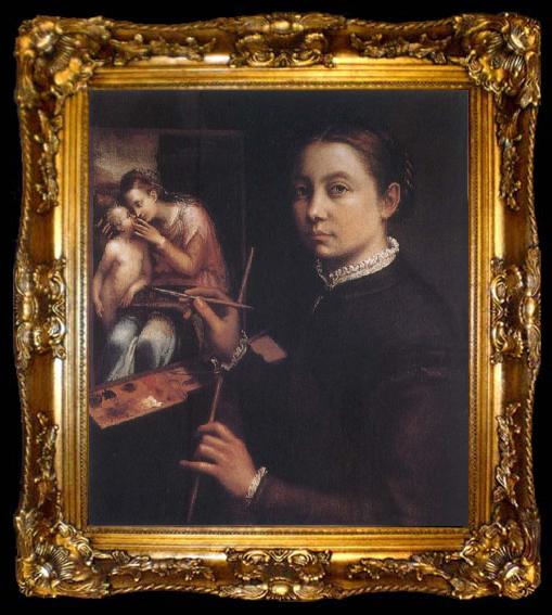 framed  Sofonisba Anguissola Self-Portrait at the Easel, ta009-2